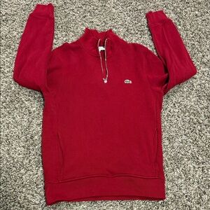 Lacoste Red Half-Zip Sweater Sz M